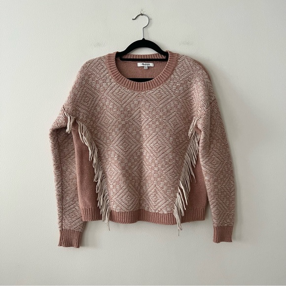 Madewell Reverse-Diamond Fringe Pullover Sweater - Picture 2 of 6